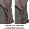 S-ZONE Duffle Bag for Travel 60L Canvas Duffel Bag Carry on Genuine Leather Overnight Weekender Bag for Men - Image 4